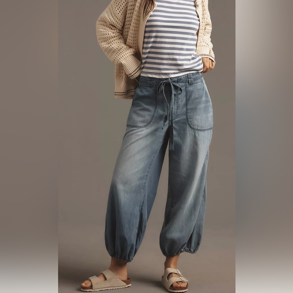 New Anthropologie Pilcro High-Rise Parachute Tie-Waist Jeans - Picture 3 of 8